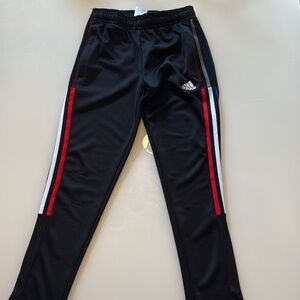Adidas Black and Red Sweatpants with Tapered Ankle